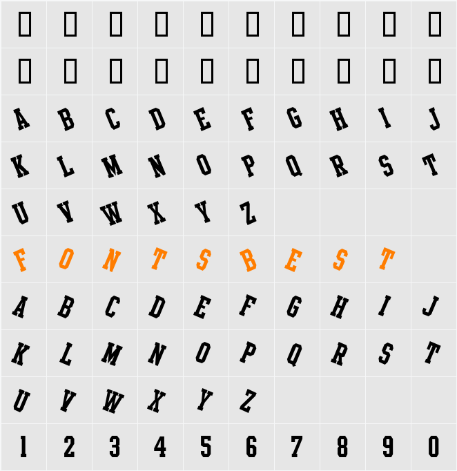 Intramural Jumbled JL Character Map