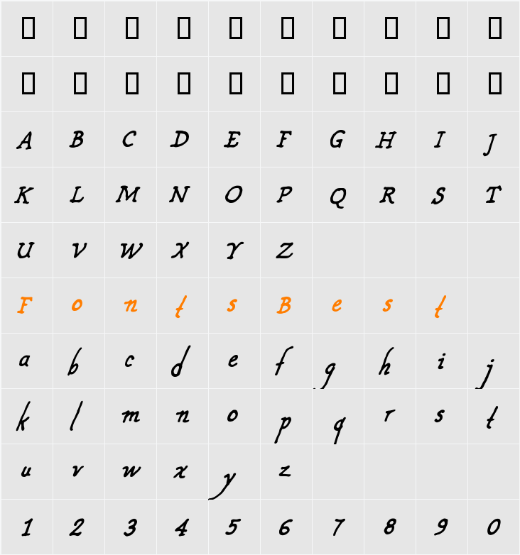 CF Nouvelle France Character Map