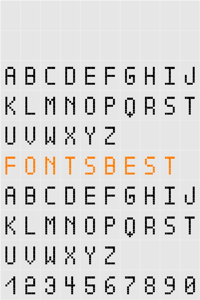 Cross led tfb bold Character Map