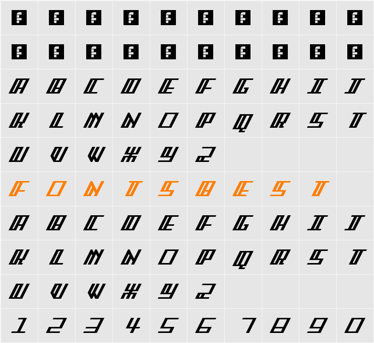 ArcaderFS Character Map