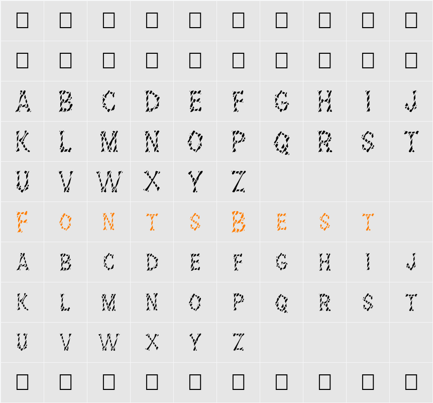 FZ UNIQUE 5 STRIPED Character Map