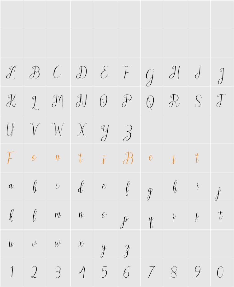 austtina Character Map