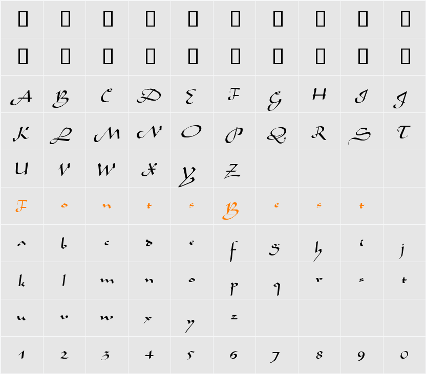 Mocha-Extended Character Map