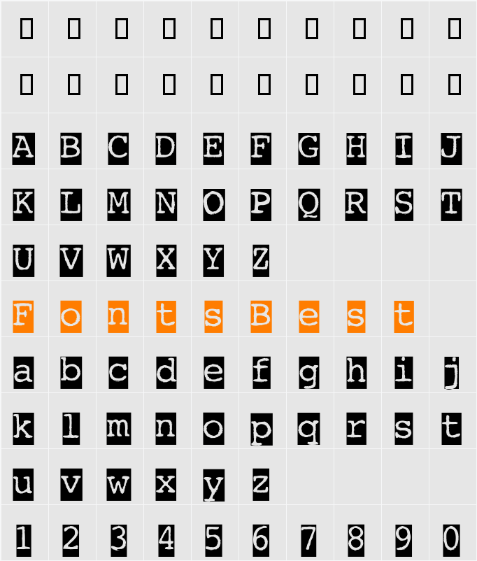 AL Eyewitness Character Map