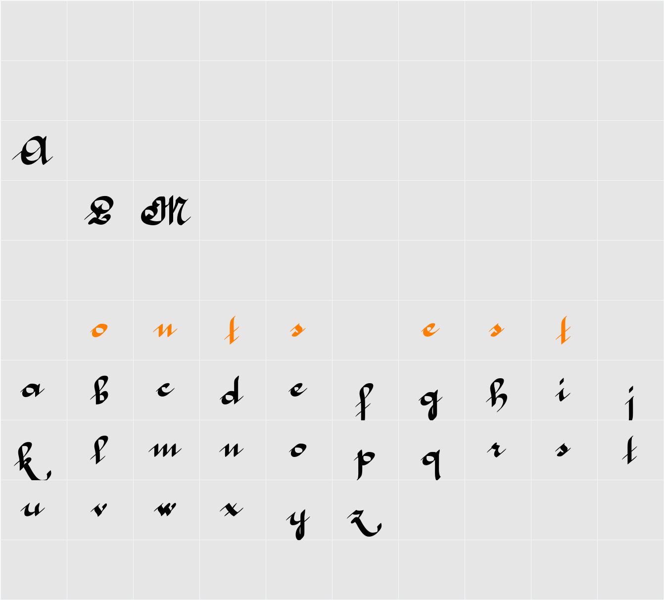 McLeona Character Map