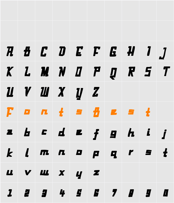 Fabian Ink Character Map