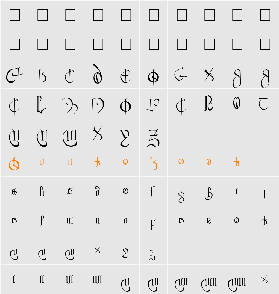 CLEMENT Character Map