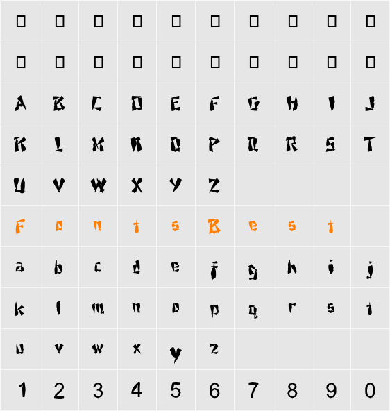 FZ UNIQUE 21 MANGLED Character Map