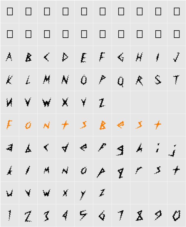 FZ UNIQUE 17 SPIKED Character Map