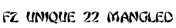 FZ UNIQUE 22 MANGLED Font Image