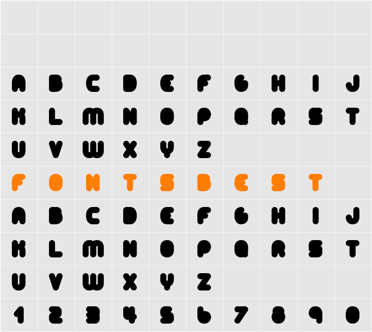 Alt Retro Black Character Map