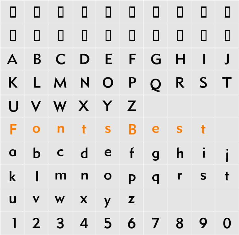 MetroMedium LT Two Character Map