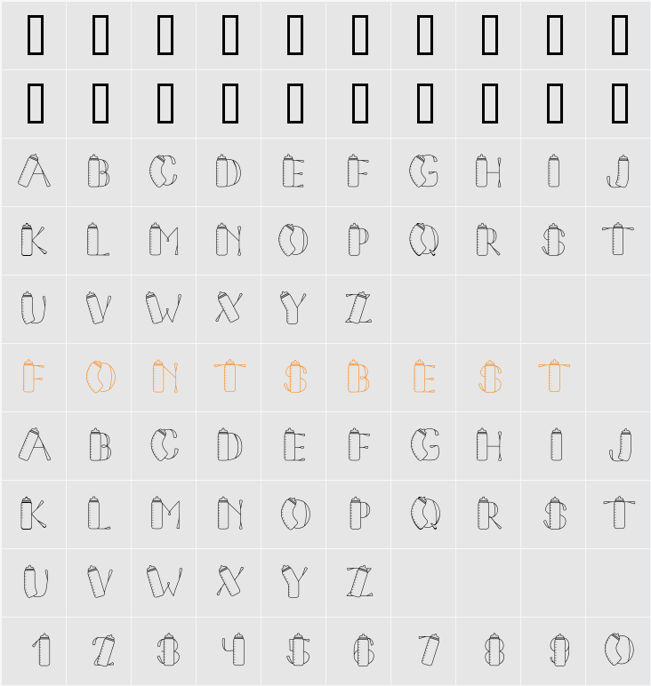 CK Baby Bottle Character Map