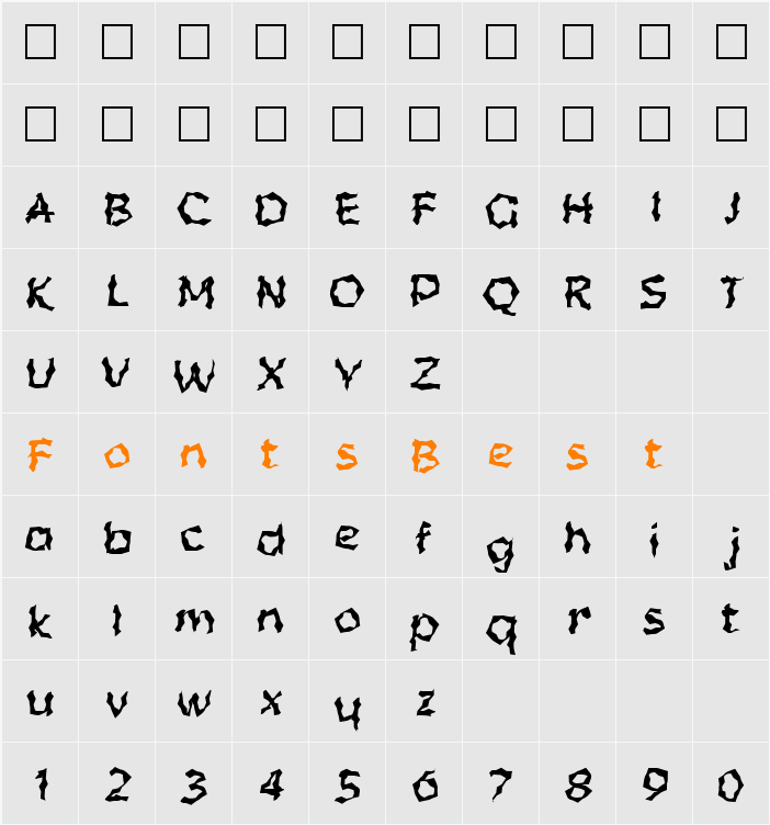 FZ WACKY 55 Character Map