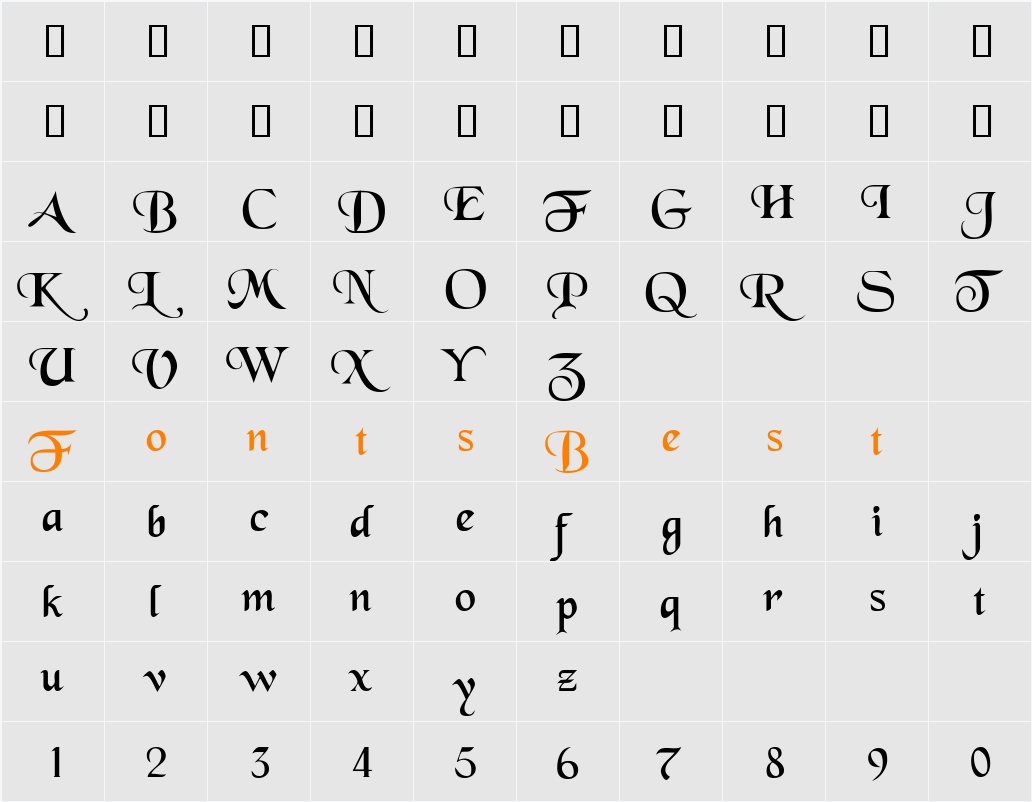 FarranceSSK Character Map