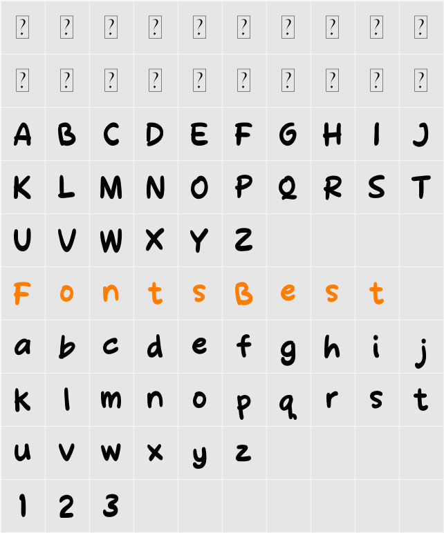 Molly Jack_Regular Character Map