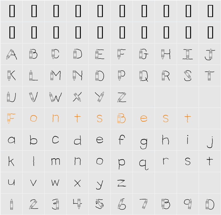 CK Crayons Character Map