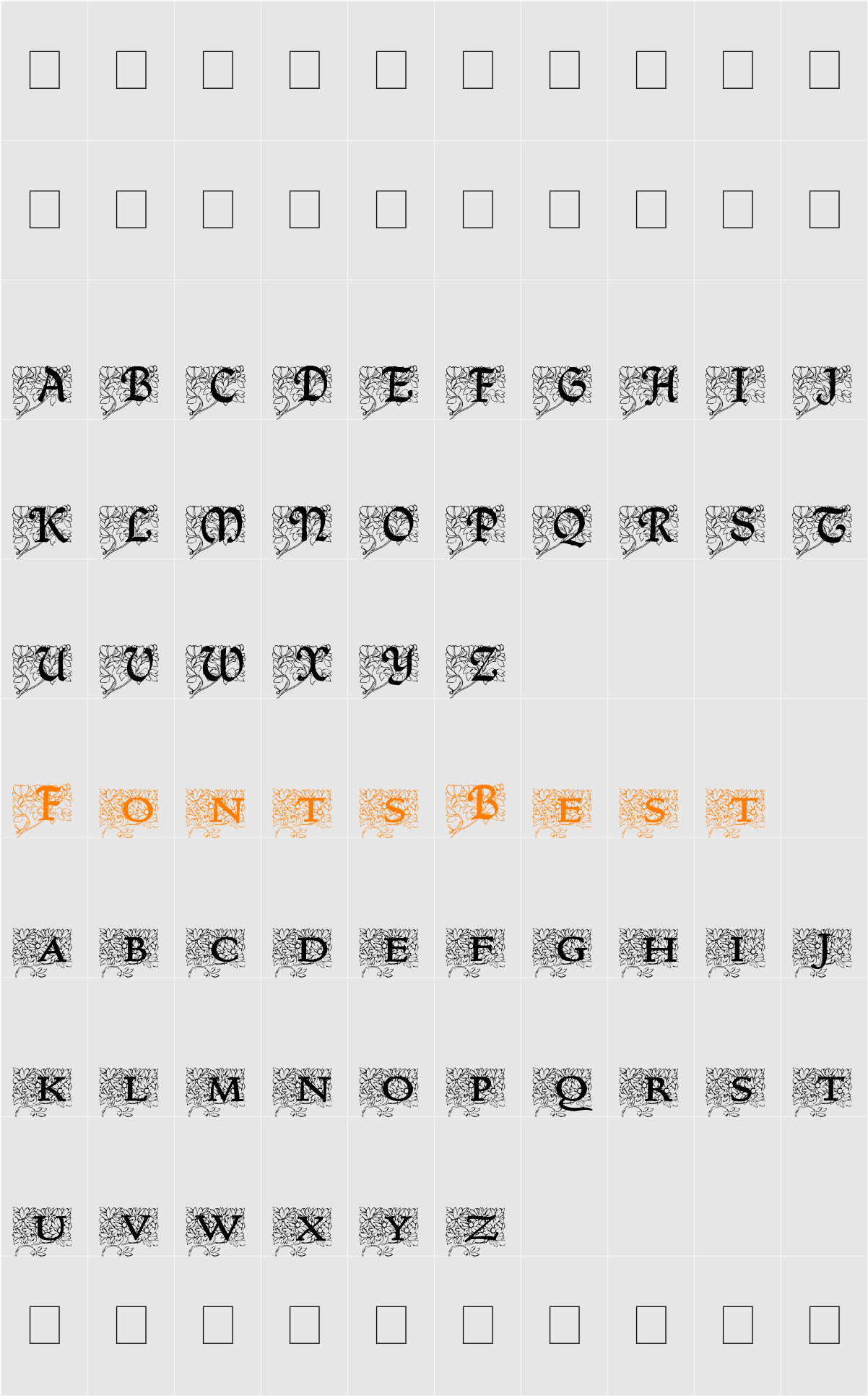 Arborial_Initials Character Map