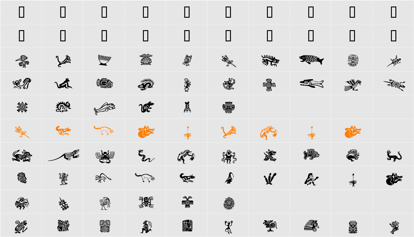 MesoDeko Character Map