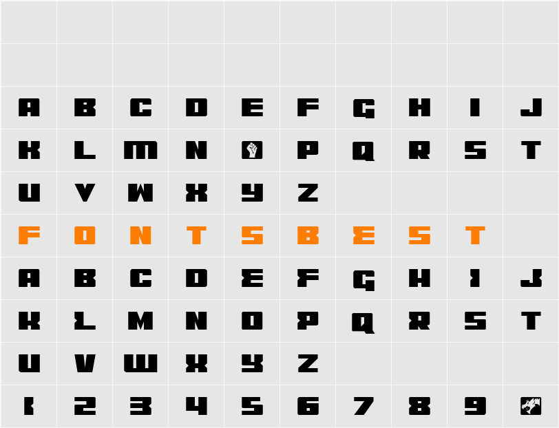 C.O.D.E.R. Character Map