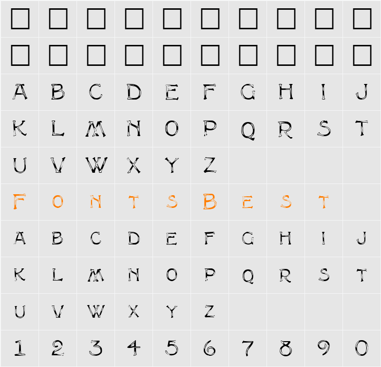 FZ UNIQUE 8 Character Map