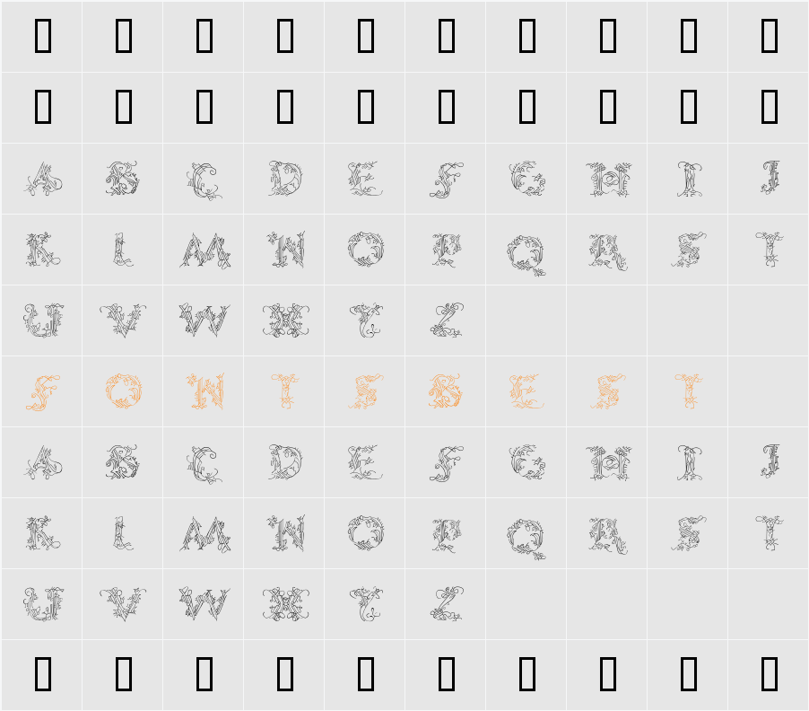 CalliPsoGrafia  Regular Character Map