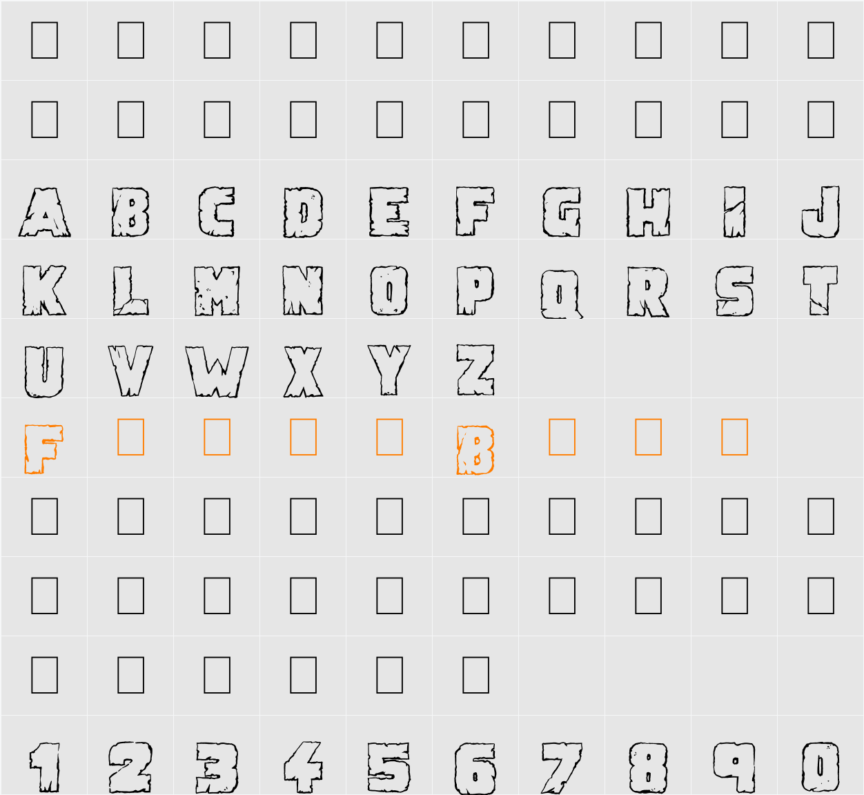 Demolition Crack Character Map