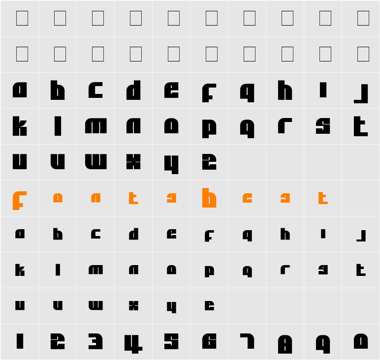 Alpha Flight Solid Small Caps Character Map