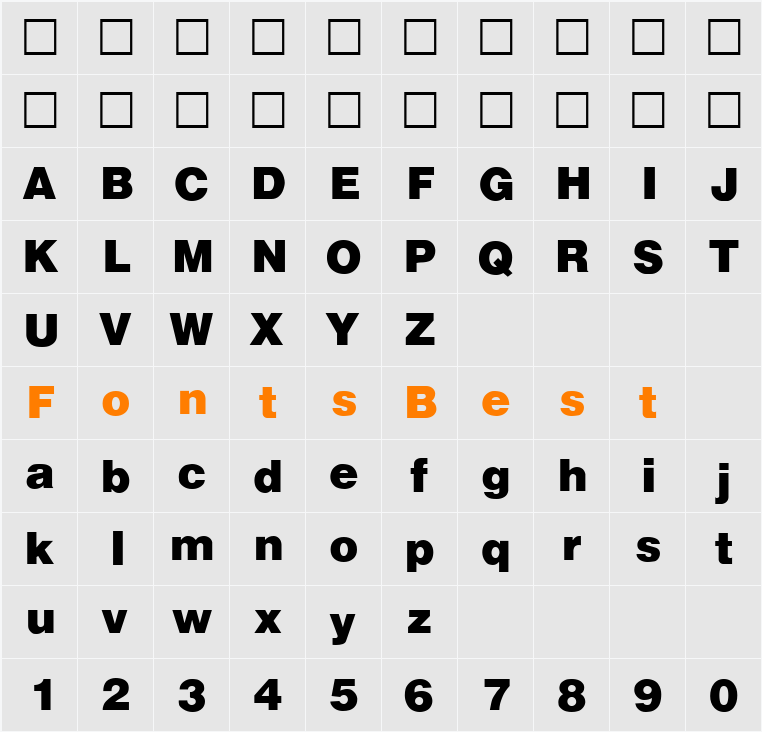 Arena Black Character Map