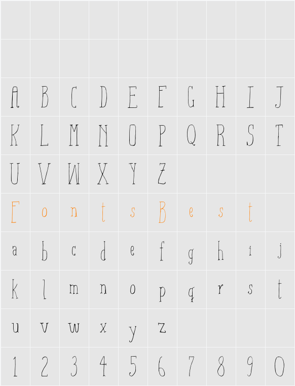 Aiza Shine Serif Character Map