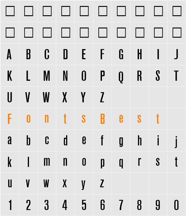 AkzentCondMedium Character Map