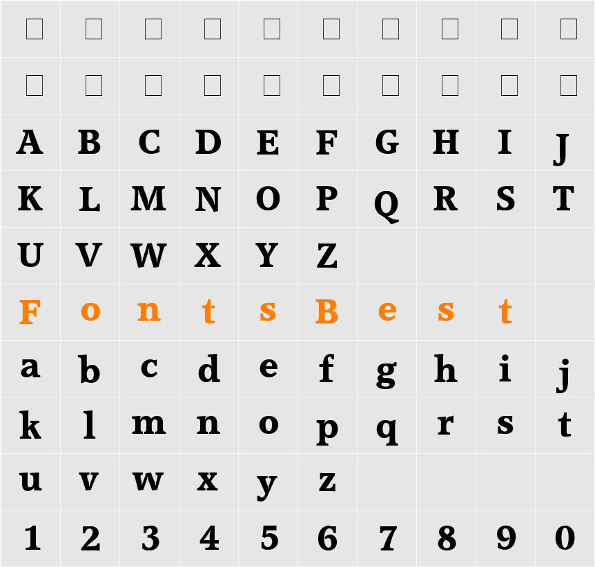 Conso Display SSi Character Map