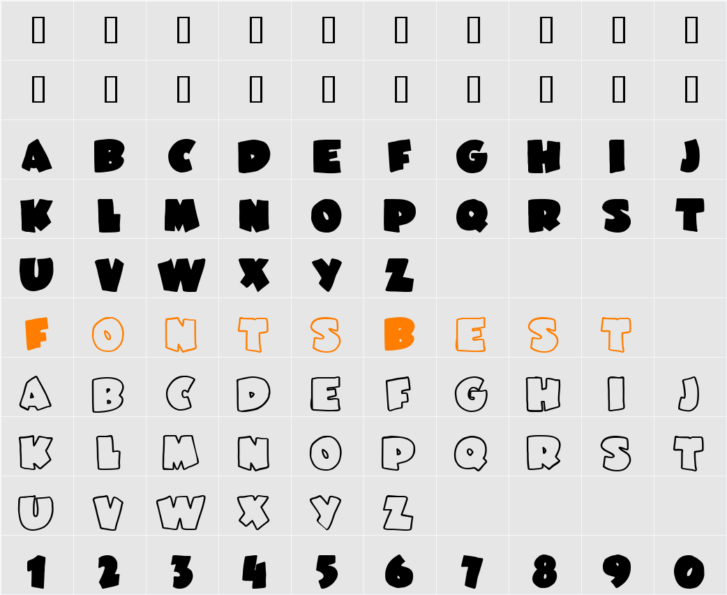 JI-Flabby Character Map