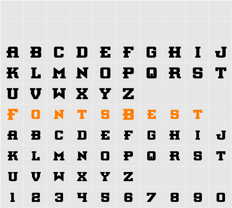 Interceptor Bold Character Map