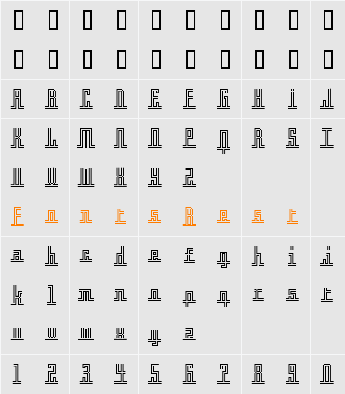 Crossbar Character Map