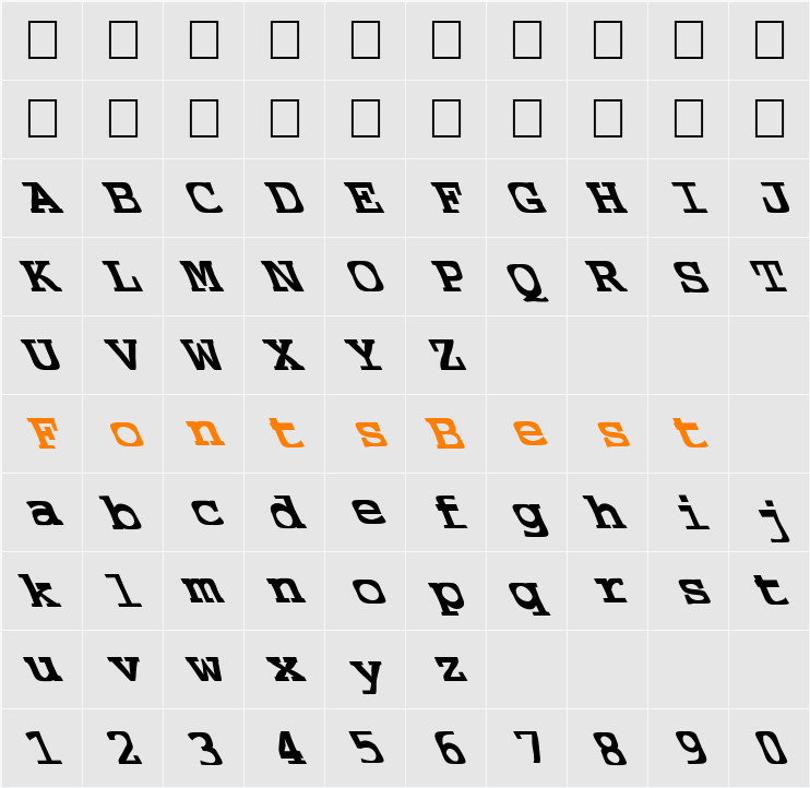 FZ WARPED 39 LEFTY Character Map