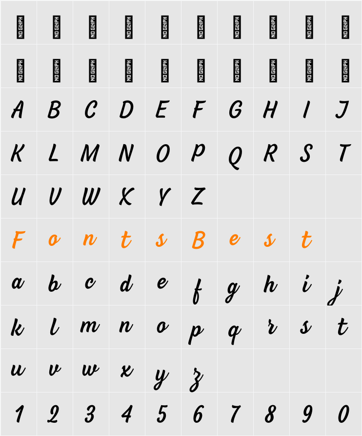 BeachBar Medium Character Map