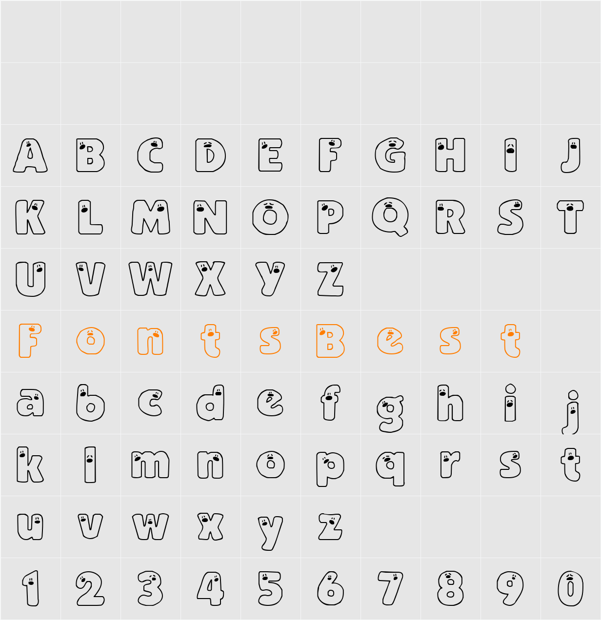 AnniesPeepers Character Map