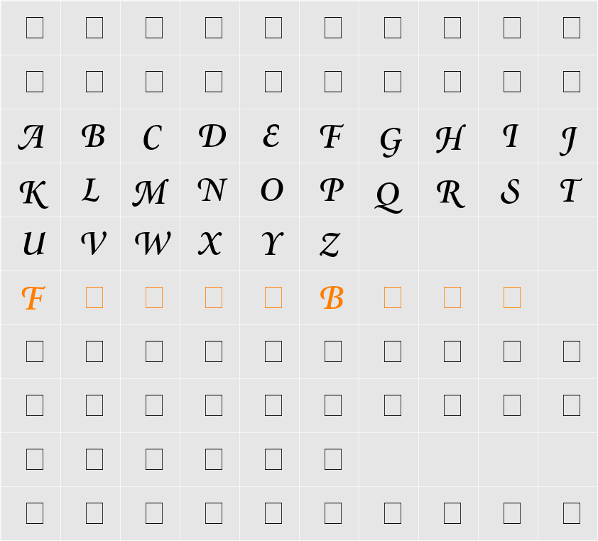 Atlantix Swash SSi Character Map