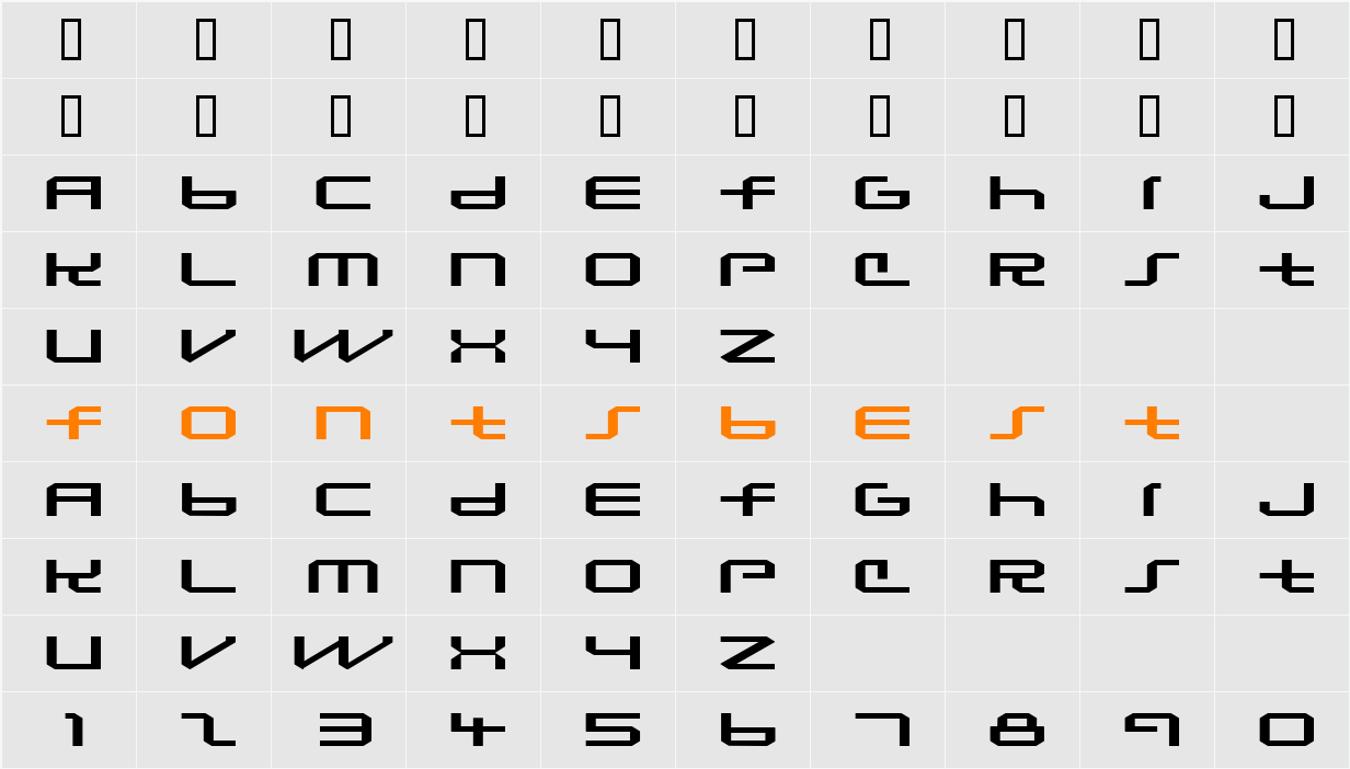 JI-Dwines Character Map