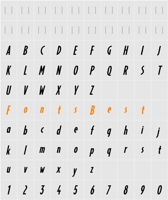 Merz Irregular Character Map