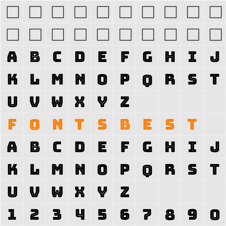 Bungee Inline Character Map