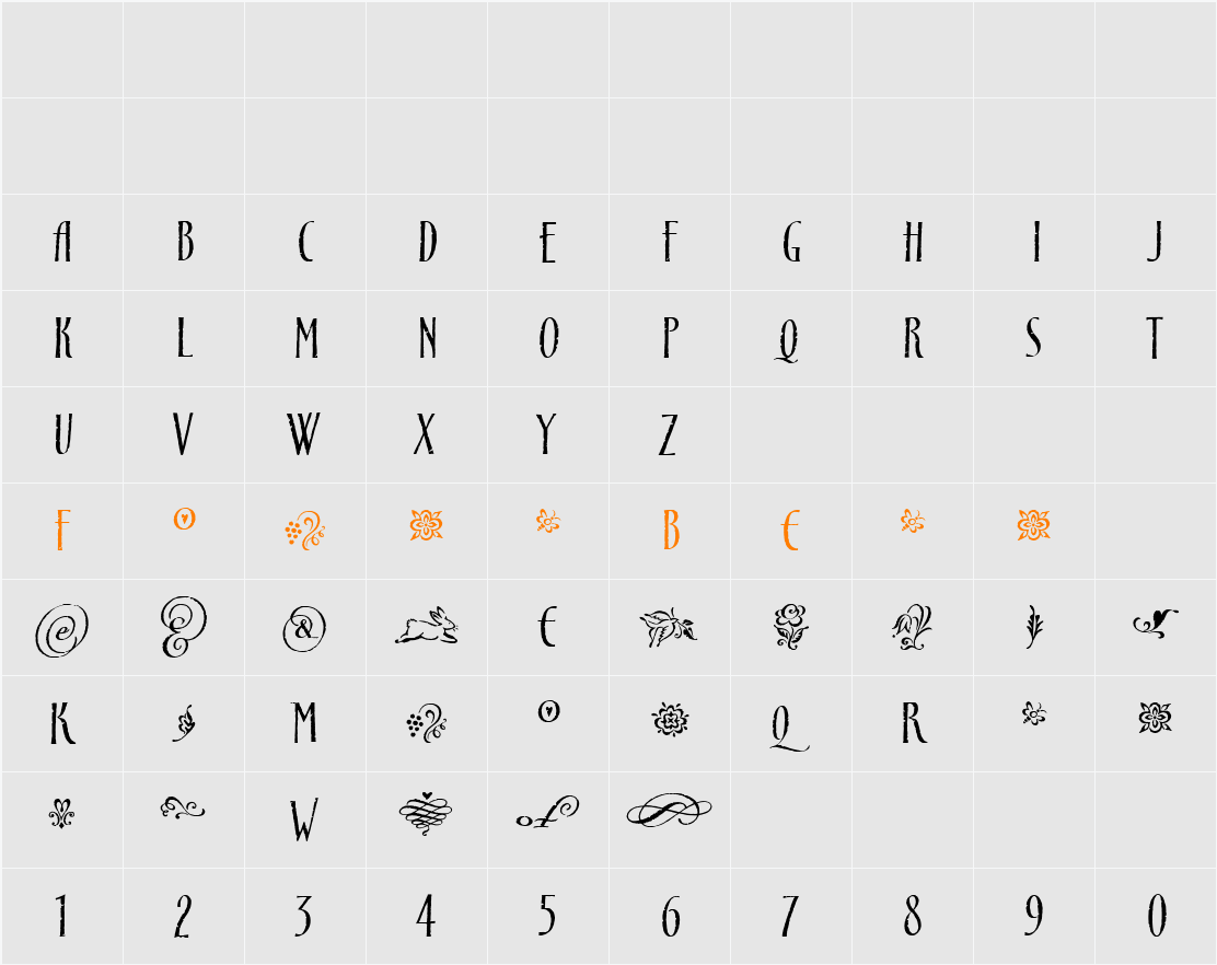 Cancione ITC Character Map