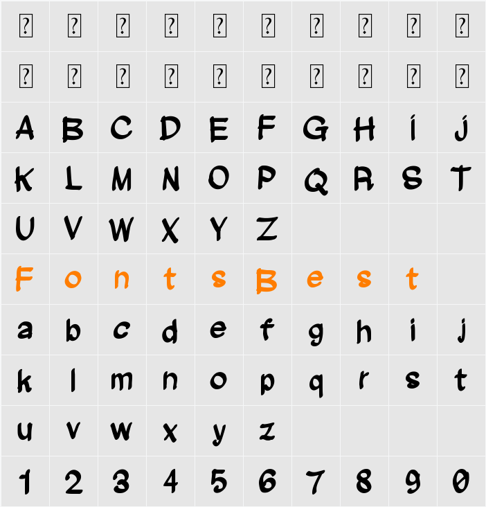 Matias Font Character Map