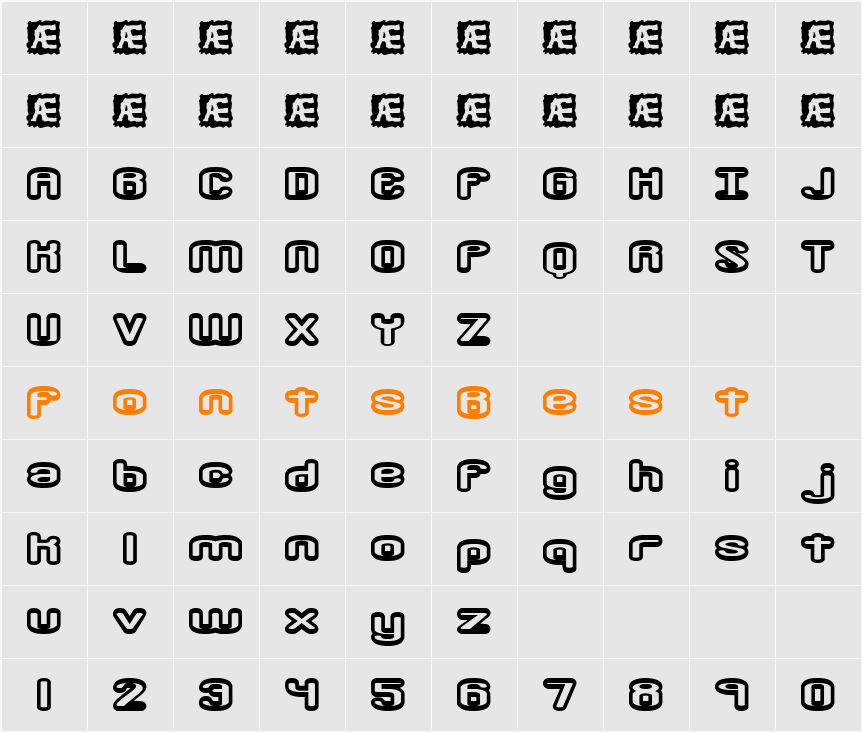 Crackdown O1 (BRK) Character Map