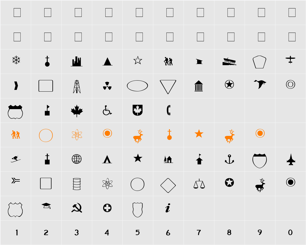 Cartographer Light SSi Character Map