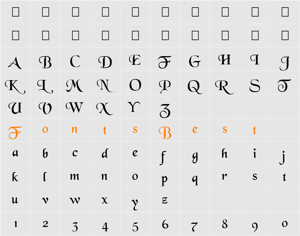 FZ SCRIPT 7 Character Map