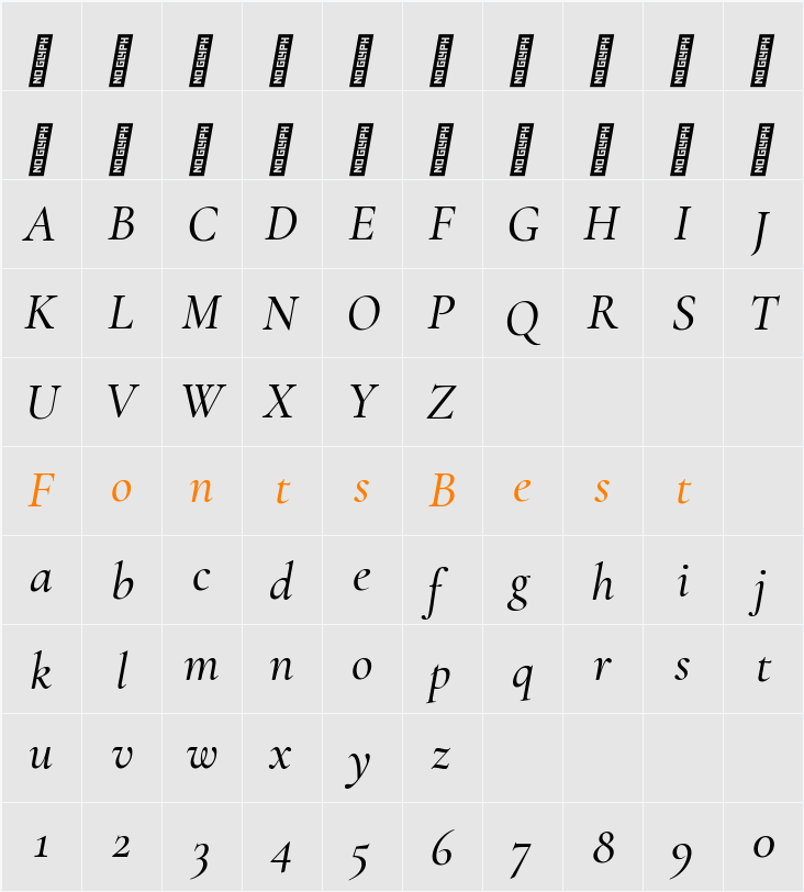 Cormorant Garamond Medium Character Map