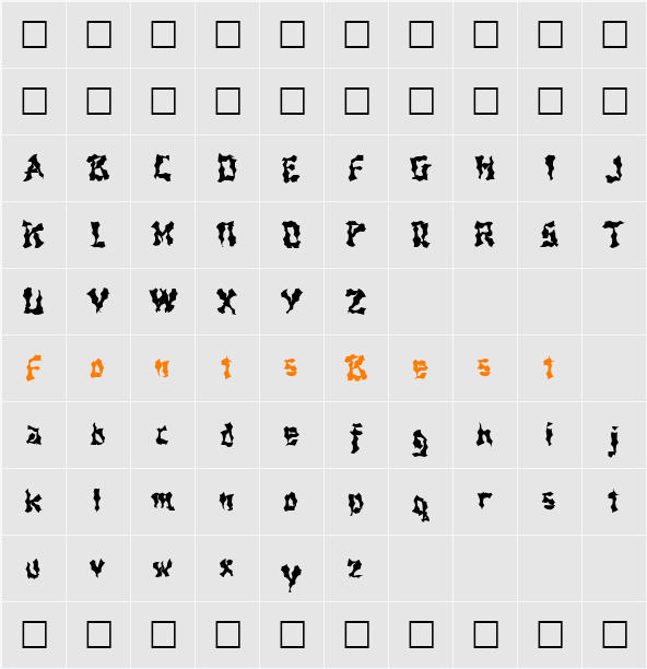 FZ WACKY 44 Character Map