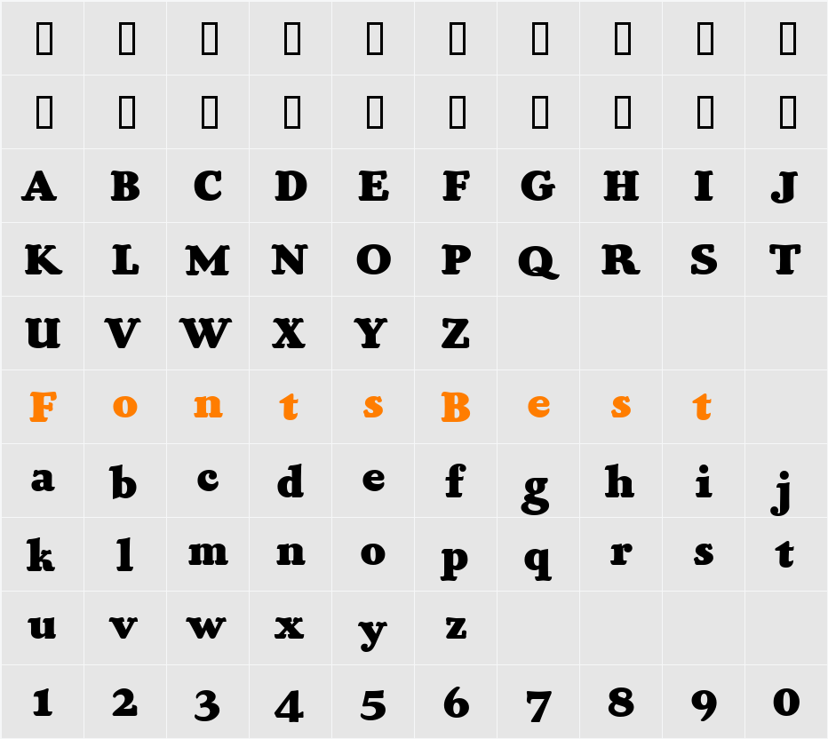 CooperPosterFH Character Map